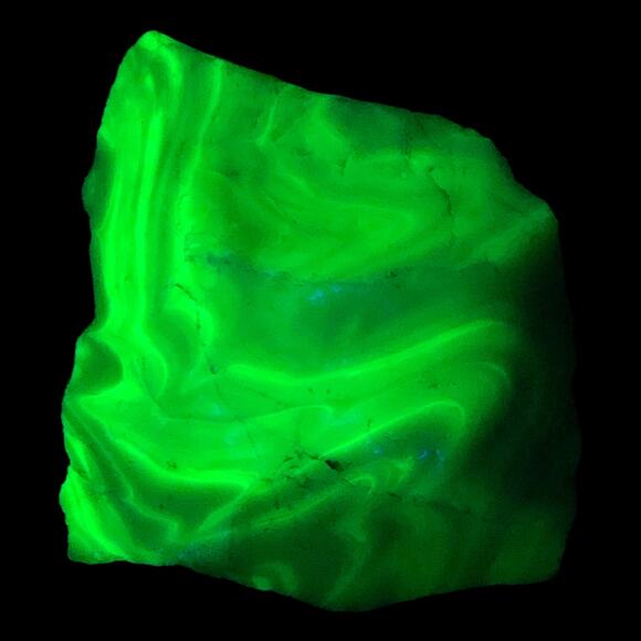 Jadeite Art Glass Cullet Glowing Uranium Swirl Opaque Slag Glass #4GX78 - Picture 1 of 7